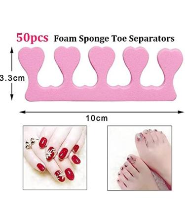 50pcs Soft Foam Toe Separators & Finger Dividers - Pink | Nail Art Manicure Pedicure Tools - Buy Online on SooperMarket.com