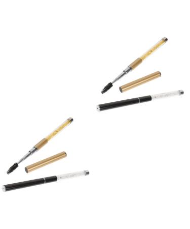 Balacoo 4 Pcs Grafting Eyelash Brush Eyeliner Stamp White Eyeliner Eyelash Brush Tool Eyebrow Spoolie Brush Eyelashes Glitter Eyeliner Gel Eyeliner Makeup Eye Fiber Cosmetics With Diamond