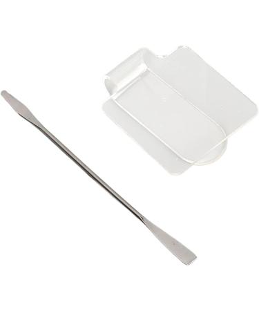 Cosmetic Acrylic Mixing Palette - Transparent Mixing Tray & Spatula Set for Makeup & Nail Art | International Shipping - Buy Online on SooperMarket.com