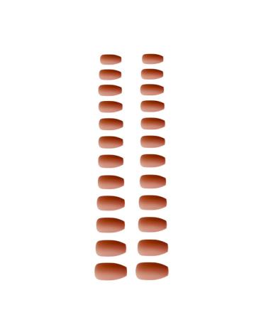 Dajidafu 1 Set Nails for Women Frosted Long Artificial Matte Fingernails Decals Wraps Full Cover Ballerina Gifts Manicure Kit Type 21