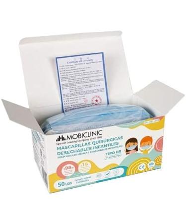 Buy Mobiclinic Children's Masks - 50 Medical IIR 3-Layer CE Certified 98% Bacterial Filtration Ideal Mouth Protection for Kids - Buy Online on SooperMarket.com