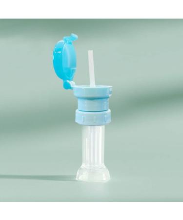 Kisangel 2pcs Spill-Proof Water Bottle Caps with Straw for Kids - Sky Blue | Portable Twist Cover Sippy Cap for Juice and Soda - Buy Online on SooperMarket.com