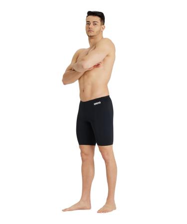Arena Men's Swim Jammer Team Swim Trunks Solid 8 Black-white
