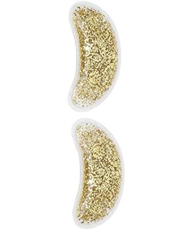 Hot Cold Therapy Eye Gel Bag - Reduce Dark Circles & Swelling | Reusable Cooling Mask | Glitter Golden Design - Buy Online on SooperMarket.com