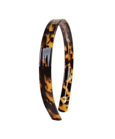 Plastic Tortoise Headband Plain Basic Head Band Non Slip Hair Hoop Hard Teeth Headbands Strong Hold Headbands Dark Leopard