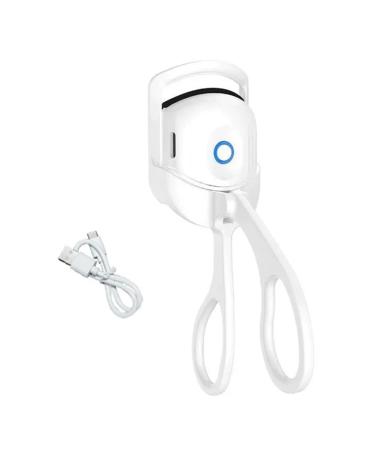 Bntaomle Electric Eyelash Curler USB Charging Model Fast Heating Portable Eye Lash Perm Lasting Curling Thermal Eyelash Clip A White