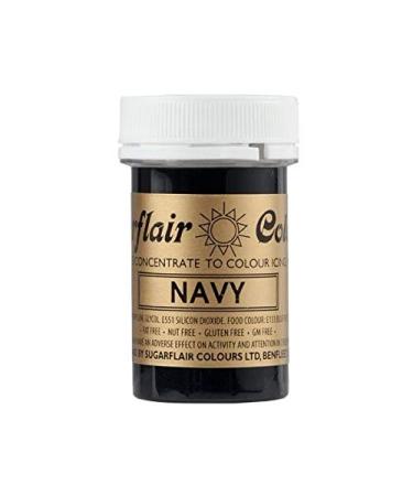 Sugarflair Navy Blue Spectral Food Colouring Paste Highly Concentrated for Use with Sugar Pastes Buttercream Royal Icing or Cake Mix Vibrant Colour Dye - 25g