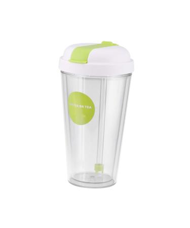 Luxshiny Spill Proof Drinking Cups for Adults Double Wall Coffee Mugs Kids Straw Cup Baby Sip Tumbler Sip- A- Cup Sip Cups Plastic Bottle Double Wall Straw Sippy Cup Spill-proof Bottle Green medium