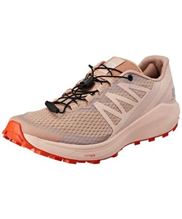 Salomon Women's Sense Ride 4 Running Shoes Trail 9 Sirocco/Peachy Keen/Red Orange