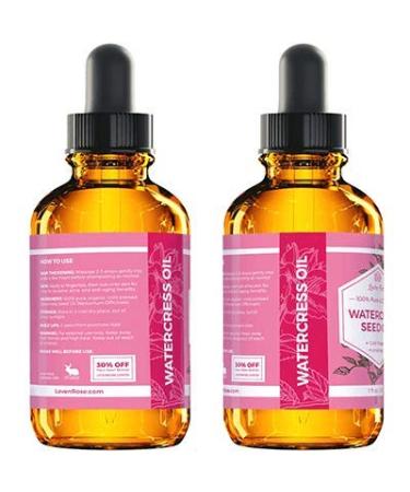 Leven Rose Watercress Organic Seed Oil - 100% Pure Arugula Oil for Hair Growth & Skin Detox - 1 oz - Buy Online on SooperMarket.com