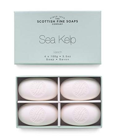 Scottish Fine Soaps Sea Kelp Varech Soap 4 x 100g - Natural Seaweed Cleansing Bars - Buy Online on SooperMarket.com