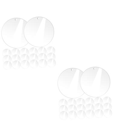 VILLCASE 40 Pcs Acrylic Round Sheet Cake Pan Acrylic Blanks Sheer Panels Acrylic Blank Circle Coaster Wafer