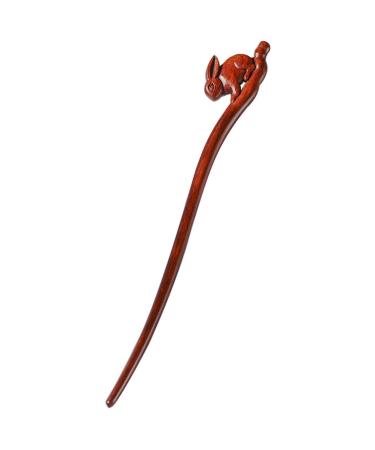 Sosoport Rabbit Hairpin Wedding Hair Chopstick Tassel Hair Fork Hair Accessories for Women Wedding Hair Accessory for Women Hair Chopsticks for Women Wooden Literature and Art Headgear Miss