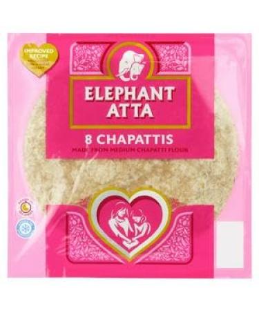 Elephant Atta 8 Chapattis | Tortilla | Ready to Eat | Juat Heat & Serve | Suitable for Vegetarians | Pack of 12 | Total 96 Chapattis