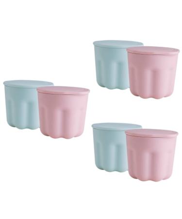 minkissy 6 Sets Pp Washing Bowl Beauty Tool Cleaning Bowl Cleaning Tools Silicone Gasket Makeup Cleaner Mat Makeup Brush Mat Make up Brush Cleaner Portable Cleaning Kit Silica Gel