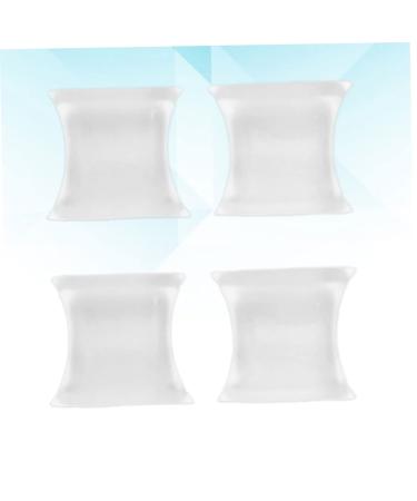 2 Pairs Silicone Toe Separators for Overlapping Toes - H-shaped Toe Spacers for Valgus Correction - White 2.5x2.5cm - Buy Online on SooperMarket.com