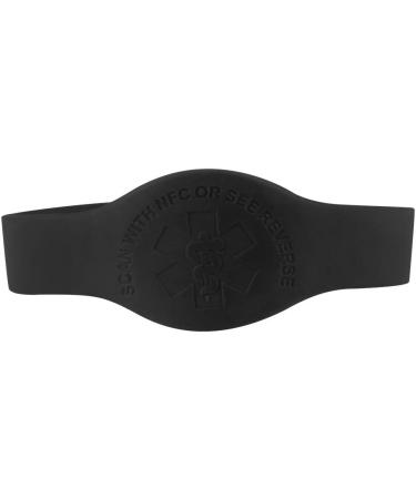 Tap2Tag 189mm Large Black Teardrop Medical Alert Wristband - Stay Safe & Stylish - Buy Online on SooperMarket.com