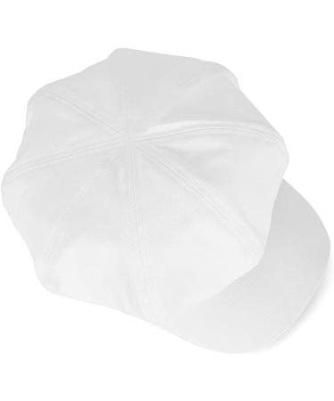 Women's White Newsboy Cabbie Baker Boy Hat | Pageboy Visor Cap | Sailor Fiddler Beret | Adjustable One Size - Buy Online on SooperMarket.com