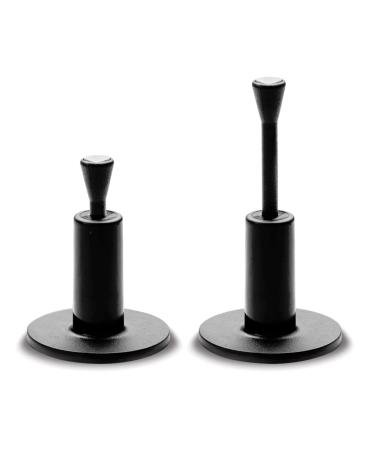 Fiberbuilt Golf Adjustable Golf Tee Premium Driving Range Mat Golf Tees Great for Hitting Balls into a Practice Net or Simulator - 2 Pack Black