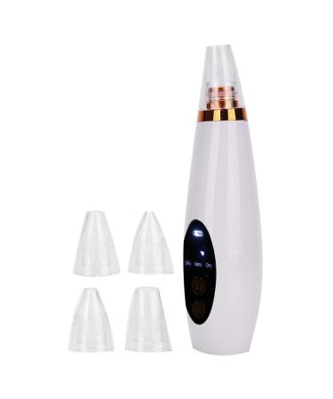 Blackhead Removeal Vacuum - Strong Suction Pore Cleanser Beauty Device For Deep Facial Skin Cleaning with 3 Adjustable Suction 6 Different Replacement Probes Visible Display USB Rechargeable -White