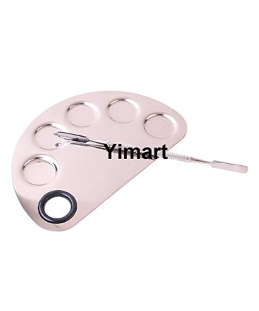 Yimart Pro Stainless Steel Makeup Palette & Spatula - Ultimate Mixing Tool for Cosmetic Artists | International Shipping Available - Buy Online on SooperMarket.com