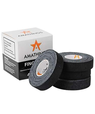 Amathings 3-4 roll climbing tape in the metal box 1.5cm wide in black ideal finger tape and sports tape for climbing bouldering strength sport volleyball martial arts ... 4x black