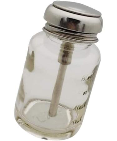Push Glass Bottle Push Down Pump Alcohol Dispenser Pressed Bottle for Nail Polish Makeup Remover 80ML - Buy Online on SooperMarket.com