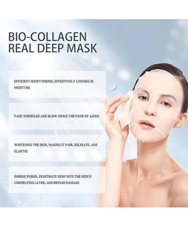 Bio-Collagen Deep Mask Bio Collagen Face Mask Pure Collagen Films Korean Deep Hydrating Firming Overnight Hydrogel Mask Improve Moistur Elasticity and Wrinkle - Buy Online on SooperMarket.com