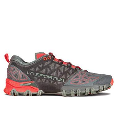 La Sportiva Womens Bushido II Trail Running Shoe 7.5-8 Carbon/Hibiscus