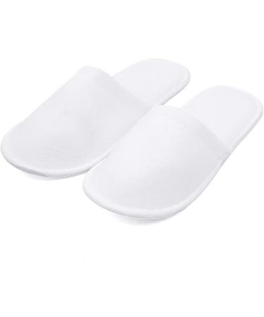 6 Pairs White Disposable Spa Slippers | Summer Cotton, Non-Slip, Breathable | Men and Women - Great for Hotel Guests and Travel - Buy Online on SooperMarket.com