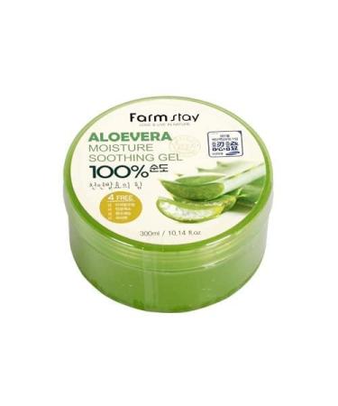 Farm Stay Aloe Vera Moisture Soothing Gel 300ml - 100% Aloe Vera for Dry Skin - Facial Treatment Gel for Men and Women - Moisturizing and Day Care Solution - Buy Online on SooperMarket.com