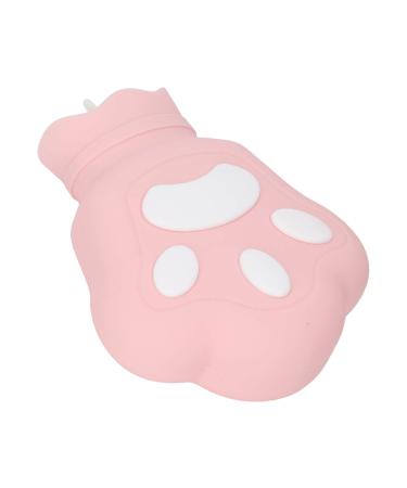 Bear Paw Hot Water Bag Silicone Hot Water Bottle Compact Reusable Dual Use for Office (Pink)