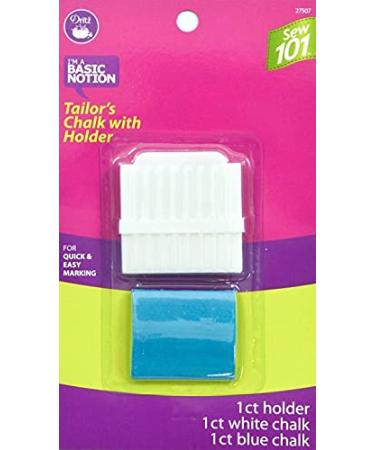 Dritz Sew 101 27507 Tailor's Chalk & Holder with Sharpener  White   Blue