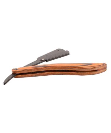 NOLITOY Stainless Steel Razor: Folding Razor Shaving Beard Razor Wooden Vintage Barber Razors Hairdressing Razors for Barber Hair Cut Supplies