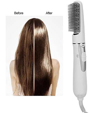 2-in-1 Electric Hair Dryer Styling Tool - Versatile Blow Dryer Brush & Hair Straightener with Teasing Comb - Adjustable Heat Settings (US Plug - Buy Online on SooperMarket.com