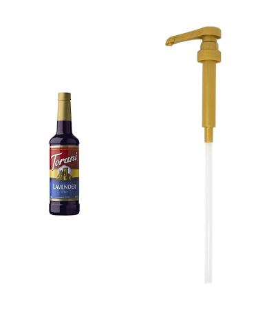 Torani Lavender Flavour Syrup Pet (Plastic) Bottle 750 ml. & Syrup Pump for Syrup Bottles 1-Count