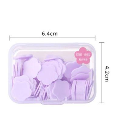100Pcs Blue Mini Portable Flower Shape Soap Paper Sheets Disposable Travel Hand & Foot Cleanser Flakes | Perfect for On-the-Go Hygiene - Buy Online on SooperMarket.com