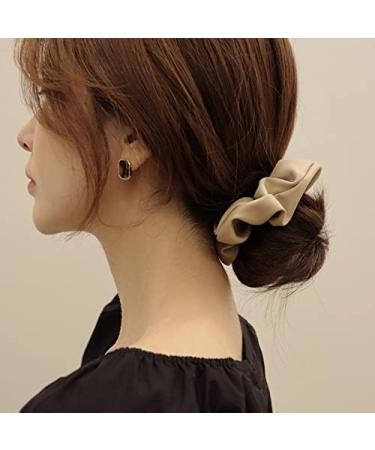 Soft Leather Big Hair Scrunchies for Women - 4 Pcs Ponytail Holders for Thick Hair - Buy Online on SooperMarket.com