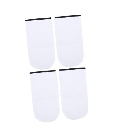 FOMIYES 4 Pairs Hand Treatment Mitts Mittens Wax Gloves Bath Gloves Moisturizing Gloves Overnight Soft Cotton Gloves for Sleeping Skin Care Gloves Spa Gloves Keep Warm White Gel