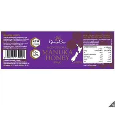 Queen Bee Manuka Honey - 263+ MGO - 100% Certified Manuka Honey - Monofloral - Product of New Zealand - 454g - Buy Online on SooperMarket.com