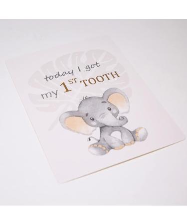 Cute Baby Elephant Grey Milestone Cards Set of 24 for Newborns | Perfect Baby Shower Gift Idea - Buy Online on SooperMarket.com
