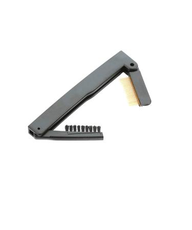 Makeup Comb Professional Fashion Make Up Steel Needle Mascara Guide Applicator Eyelash Comb Eyebrow Brush Curler Cosmetic Tool(Double Folding)