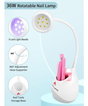 Lionvison 36W Mini UV Nail Lamp with 360 Rotation & Nail Accessories Storage - Buy Online on SooperMarket.com