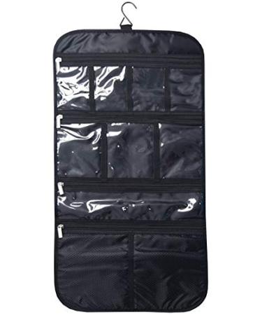 Freegrace Premium Hanging Toiletry Travel Bag - Cosmetic, Jewelry, Toiletry & Accessory Storage Organizer Bag, Large Size, Various Compartments Black