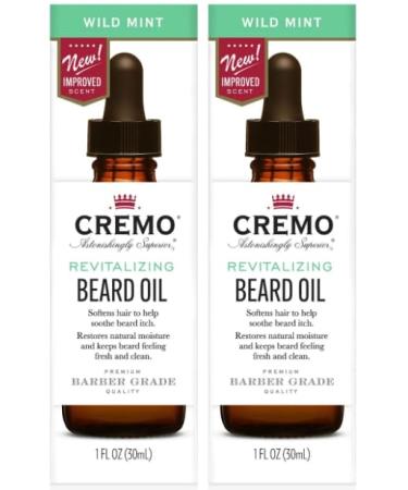 Cremo Beard Oil Revitalizing Wild Mint Restore Natural Moisture and Softer Your Beard 1 fl oz (30mL) - Pack of 2 Wild Mint 2 Fl Oz (Pack of 1)