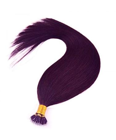 Nano Ring Tip Hair Extensions 100% Human Hair Plum Red Colour #99J 16 18 20 and 22 Inch Length (16" Long)