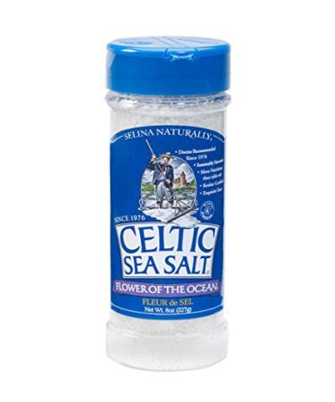 Flower of the Ocean (Fleur de Sel) Celtic Sea Salt Shaker, 8 Ounce Shaker 8 Ounce (Pack of 1)