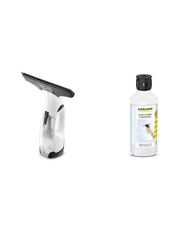 Bundle of K rcher Window Vac WV 2 Battery Running Time: 35 min LED Display for Battery Status Suction Nozzle: 280 mm for Streak-Free Cleaning + K rcher Window Cleaner Concentrate RM 500 + Window Conentrate