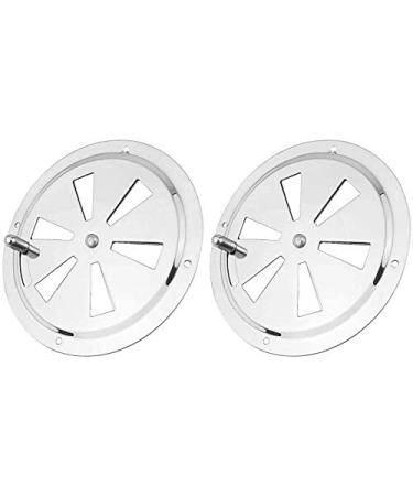 ISURE MARINE 2 Pack of 4 inch Cabin Ventilation Plate Vent Round Butterfly Air Vent Gill Plate with Side Knob316 Stainless Steel for Marine Boats Accessories