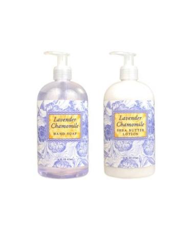 Greenwich Bay Trading Hand Soap & Hand and Body Lotion 16 Ounce 2 pack Bundle Set (Lavender Chamomile)